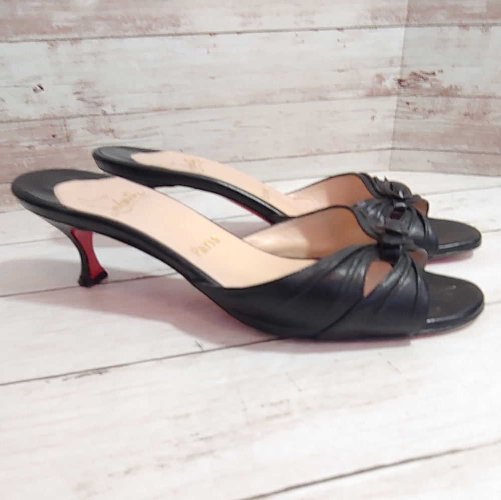 Christian Louboutin black kitten heels